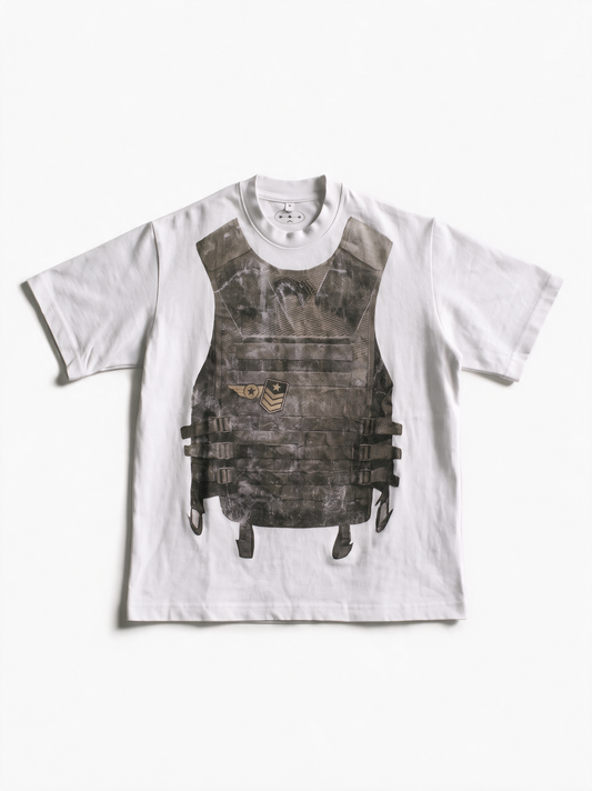 white gilet Tee